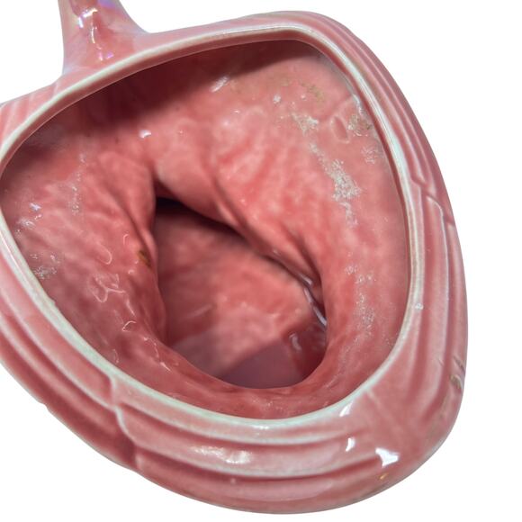 Vintage Mid Century Pink Luster Ceramic Flamingo Planter Pot Jardeniere McCoy ? - Picture 7 of 11